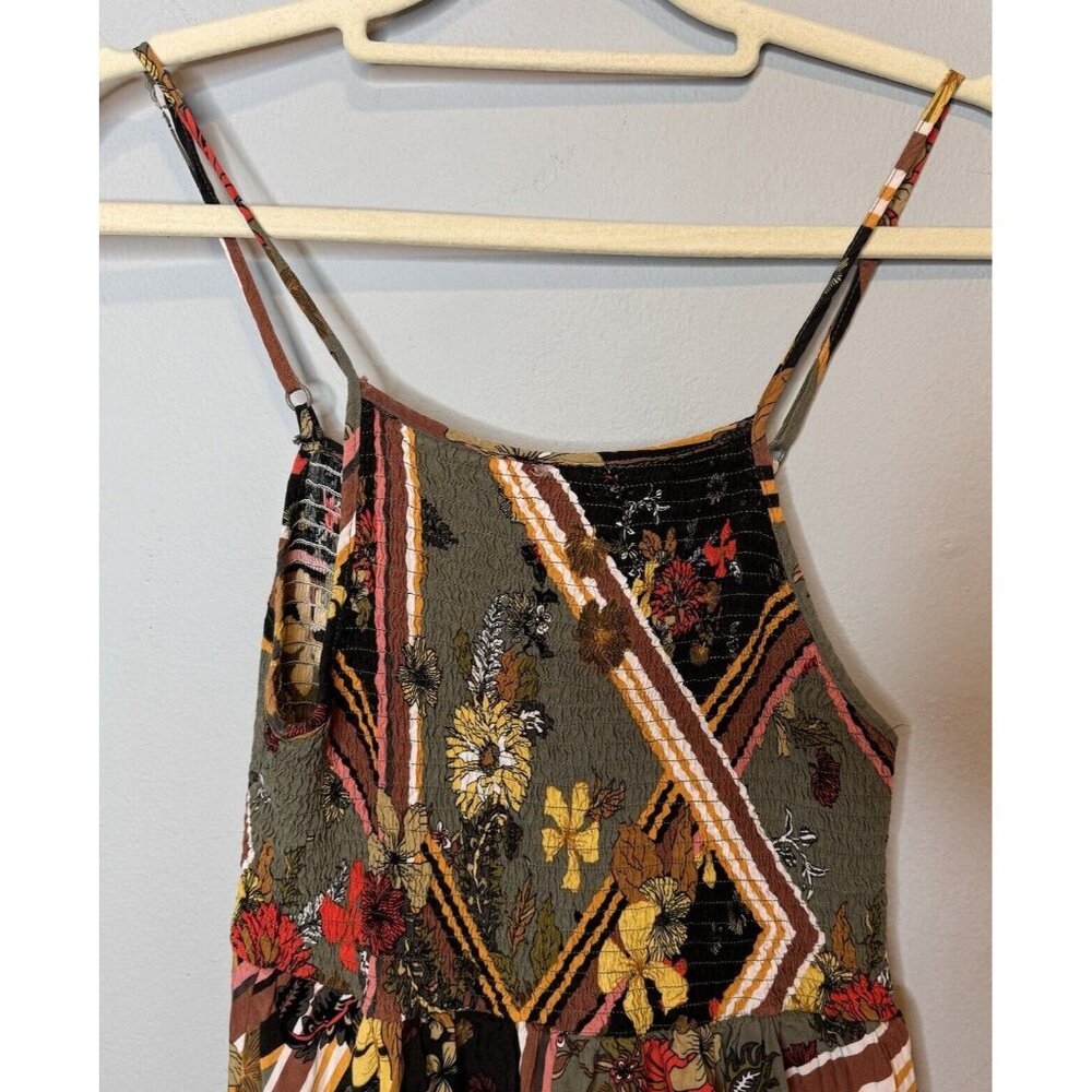 Abel the label By Anthropologie Scarf Maxi Dress In Green Size Small Smocked - Picture 5 of 11